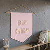 Pink and Gold Print Happy Birthday Pennant