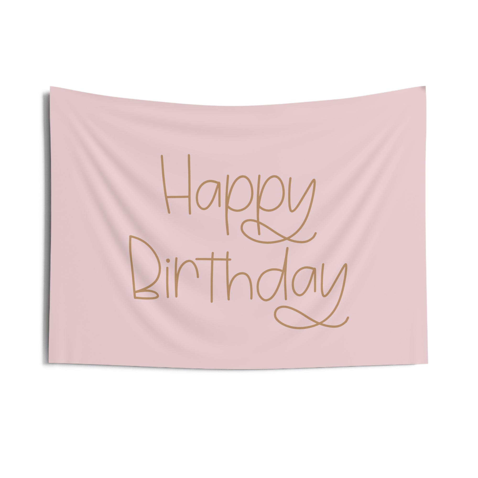 Pink and Gold Playful Happy Birthday Banner