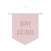 Pink and Gold Print Happy Birthday Pennant