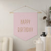 Pink and Gold Print Happy Birthday Pennant