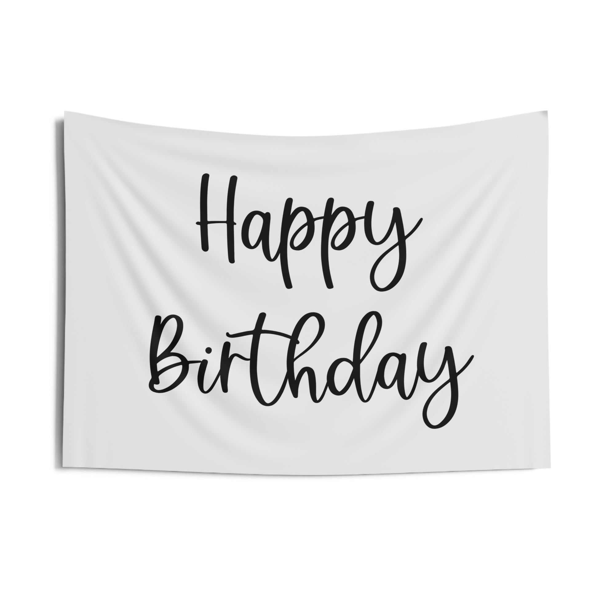 Grey and Black Script Happy Birthday Banner